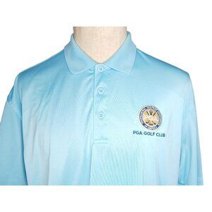 PGA Golf Club Ashworth Performance Golf Polo Shirt Mens XL Sky Blue
